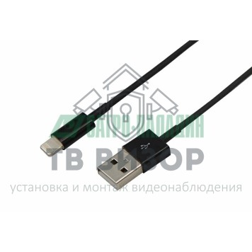 
 USB кабель для iPhone 5/6/7 моделей шнур 1М черный REXANT (18-1122)-0