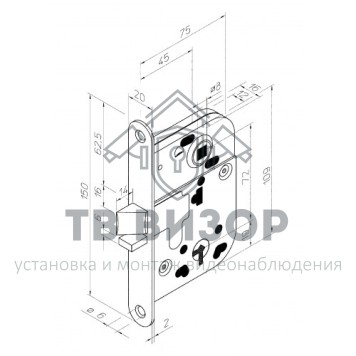 Замок врезной сувальдный
 2014/04024304690-1