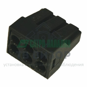 Клемма
 Экспресс-клемма с пастой, 6-проводная до 2,5 мм², серая (50 шт/уп) (773-306) REXANT (07-3060)-1