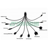 
 USB кабель 10 в 1 microUSB/miniUSB/30 pin/LG Chocolate/Samsung/SonyEricsson/DC 3.5/DC 4.0/Nokia (18-1196)