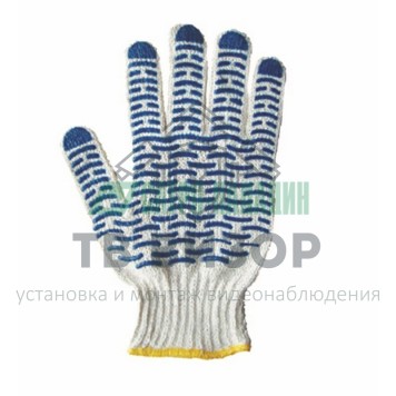 Перчатки
 Перчатки Х/Б с покрытием ПВХ (Волна), 5 нитей, 54-56гр. (09-0201)-0