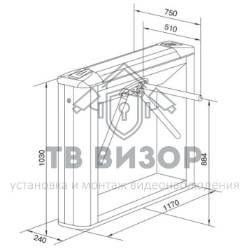 Тумбовый турникет-трипод
 PERCo-TBC01.1A-5