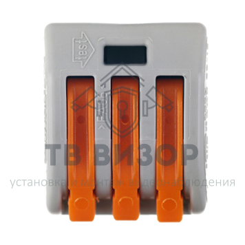 Клемма
 222-413 ∙ Универсальная клемма, 3-проводная, серая (0,08-2,5/4 мм²) WAGO (07-5153)-1