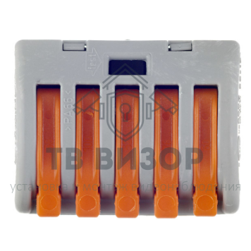 Клемма
 222-415 ∙ Универсальная клемма, 5-проводная, серая (0,08-2,5/4 мм²) WAGO (07-5155)-2