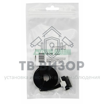 
 USB кабель для iPhone 4 slim шнур плоский 1М черный (18-1980)-1