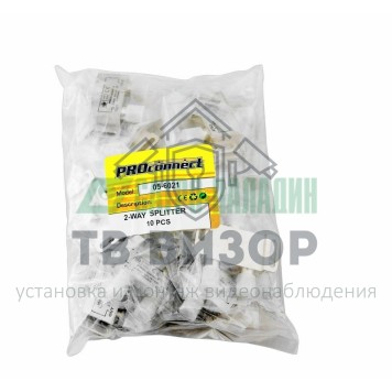 Делитель
 ДЕЛИТЕЛЬ ТВ х 2 под F разъём 5-1000 МГц PROCONNECT (05-6021)-1