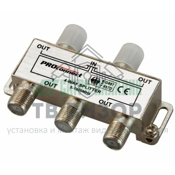 Делитель
 ДЕЛИТЕЛЬ ТВ х 4 под F разъём 5-1000 МГц PROCONNECT (05-6023)-0
