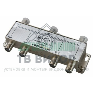 Делитель
 ДЕЛИТЕЛЬ ТВ х 6 под F разъём 5-1000 МГц PROCONNECT (05-6024)-0