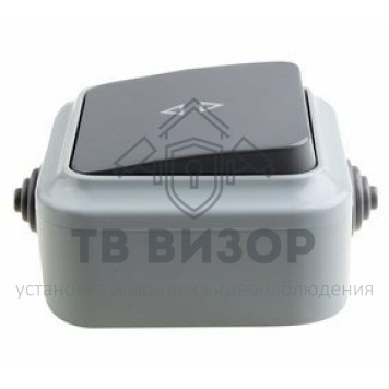 Выключатель
 Выключатель на два направления одноклавишный для открытой установки влагозащищенный Rexant IP 54, 10 А (78-0522)-0