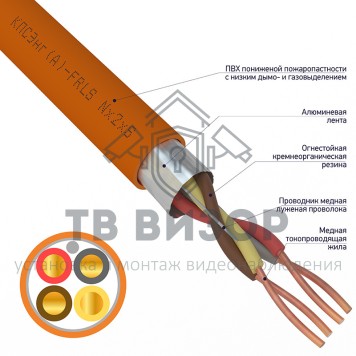 Кабель отгнестойкий
 Кабель КПСЭнг(А)-FRLS 2x2x0,50мм² REXANT (01-4909-1) 200м-0
