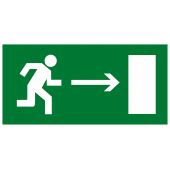 Знак безопасности
 Знак E03 Направление к эвакуационному выходу направо (Пленка 150х300 мм)