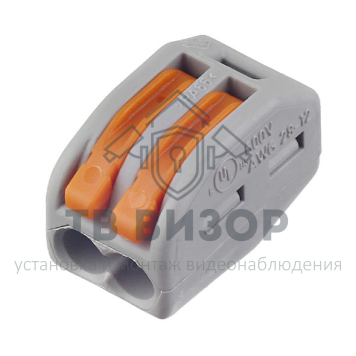 Клемма
 222-412 ∙ Универсальная клемма, 2-проводная, серая (0,08-2,5/4 мм²) WAGO (07-5152)-0