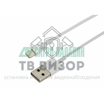 
 USB кабель для iPhone 5/6/7 моделей ОРИГИНАЛ (чип MFI) 1М белый REXANT (18-0000)-0