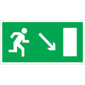 Знак безопасности
 Знак E07 Направление к эвакуационному выходу направо вниз (Пленка 150х300 мм)