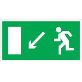 Знак безопасности
 Знак E08 Направление к эвакуационному выходу налево вниз (Пленка 150х300 мм)