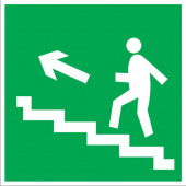 Знак безопасности
 Знак E16 Направление к эвакуационному выходу по лестнице вверх (левосторонний) (Пленка фотолюм (не гост) 200х200 мм)