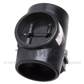 Тройник
 Тройник электрический, 6/10 А, без заземления, черный REXANT (11-1076)-0