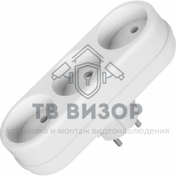 Тройник
 Тройник электрический линейный, 6/10А, без заземления, белый REXANT (11-1078)-0