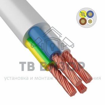 Кабель
 Провод ПВС 4х1,5 мм², белый, ГОСТ (01-8206-1) 100м-0