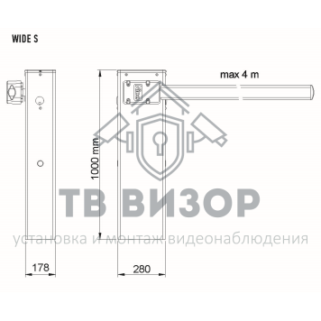 Комплект шлагбаума
 NICE WIDES4KIT-3