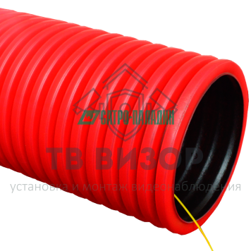 Труба гофрированная
 Труба гофрированная двустенная ПЭ гибкая тип 450 (SN14) с/з красная д90 (50м/уп) Промрукав-0