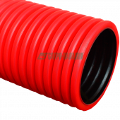 Труба гофрированная
 Труба гофрированная двустенная ПЭ жесткая тип 450 (SN12) красная д110 6м (36м/уп) Промрукав