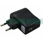 
 Сетевое зарядное устройство USB 220V (СЗУ) (5V, 1 000mA) черное (16-0239)