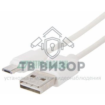 
 USB кабель microUSB с 2-х сторонним разъемом 1М белый REXANT (18-0111)-0