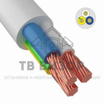 Кабель
 Провод ПВС 3х2,5 мм², белый, ГОСТ (01-8048-4) 100м-0