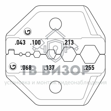 
 Кримпер для обжима F и BNC разъемов RG-59, RG-58, RG-62, RG-174, F.O. (ht-301 G) REXANT (12-3213)-1