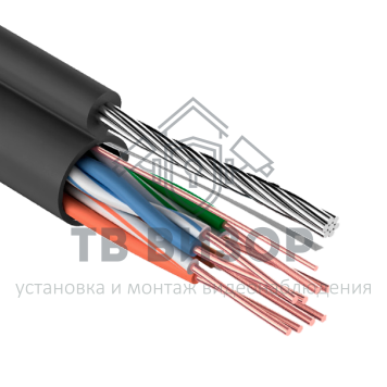 Витая пара
 Кабель UTP 4PR 24AWG CAT5e OUTDOOR + TR-FG8 (трос) 305м OptimLAN-0