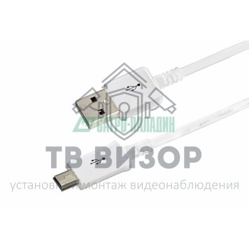 USB кабель mini USB длиный штекер 1М белый (18-4401) 
 USB кабель mini USB длиный штекер 1М белый (18-4401)-0
