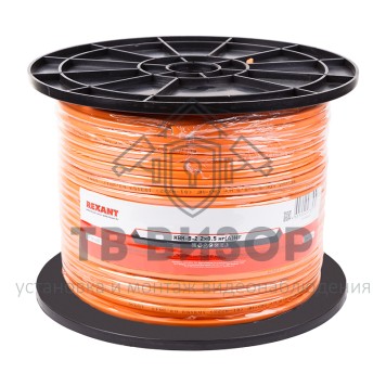 Кабель
 KBK-B-2+2x0,50 мм² нг(А)-HF (Cu/Cu) оранжевый ø7,0 мм (бухта 200 м) REXANT (01-4222)-1
