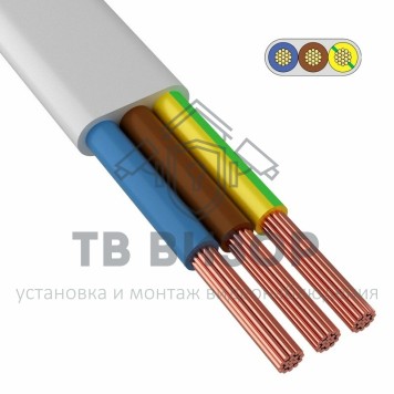 Кабель
 Провод ШВВП 3х0,5 мм² белый (Паритет) (100096) 200м-0