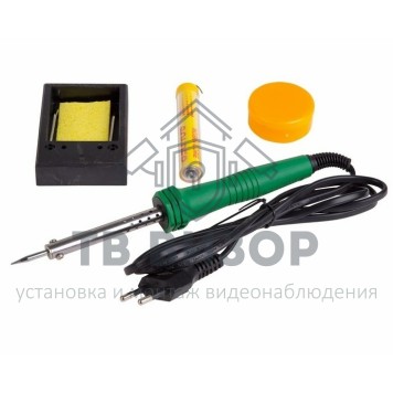 
 Набор для пайки №11  (паяльник 30Вт, подставка, губка для удаления припоя, канифоль, припой)  REXANT (12-0165)-0