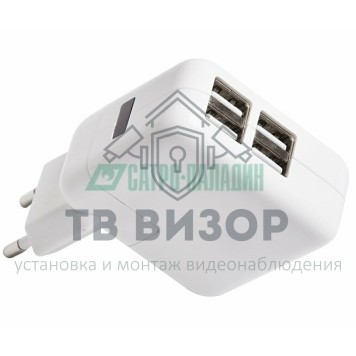 
 Сетевое зарядное устройство 4xUSB,  переходник+адаптер (СЗУ) (5V, 2x2 100mA, 2x1000mA) REXANT (18-1184)-0
