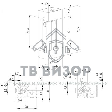 Защёлка электромеханическая
 DORCAS 45NDF12V-1