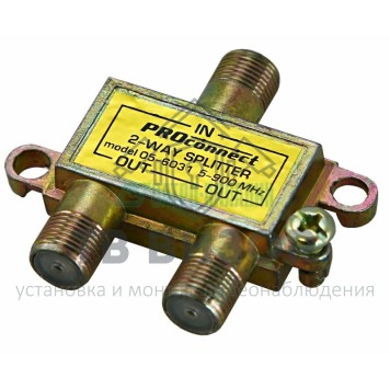 Делитель
 ДЕЛИТЕЛЬ ТВ х 2 под F разъём 5-900 МГц PROCONNECT (05-6031)-0