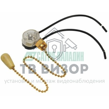 Выключатель
 Выключатель для настенного светильника c проводом и деревянным наконечником «Gold» REXANT (32-0104)-0