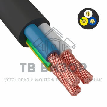 Кабель
 Провод ПВС 3x1,5 мм², черный, ГОСТ (01-8047-4) 100м-0