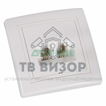 Розетка телефонная
 Телефонная розетка 2 гн. RJ-11(6P-4C), внутренняя, накладная рамка, белая REXANT (78-0159)-0