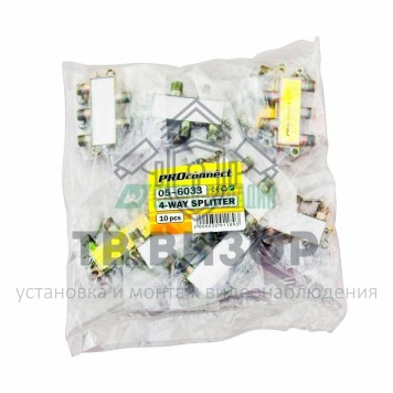 Делитель
 ДЕЛИТЕЛЬ ТВ х 4 под F разъём 5-900 МГц PROCONNECT (05-6033)-1