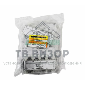 Делитель
 ДЕЛИТЕЛЬ ТВ х 8 под F разъём 5-1000 МГц PROCONNECT (05-6025)-1