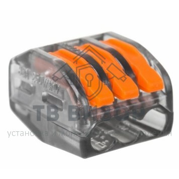 Клемма
 Универсальная многоразовая 3-проводная клемма REXANT (0,08-2,5 (4) мм²) 50шт. прозрачная (07-5253-1)-1