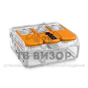 Клемма
 221-413 ∙ Клемма 3 контактная компактная 0,2-4 мм² WAGO (07-5163)-1