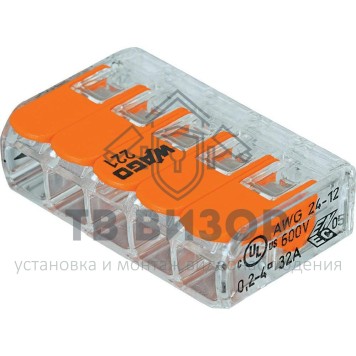 Клемма
 221-415 ∙ Клемма 5 контактная компактная 0,2-4 мм² WAGO (07-5165)-2