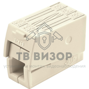 Клемма
 224-112 ∙ Клемма для осветительного оборудования (1,0-2,5)×2/(0,5-2,5) мм², белая WAGO (07-5112)-1