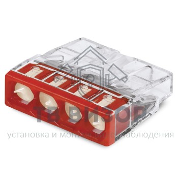 Клемма
 2273-244 ∙ Экcпресс-клемма с пастой, 4-проводная до 2,5 мм² WAGO (07-5143)-1