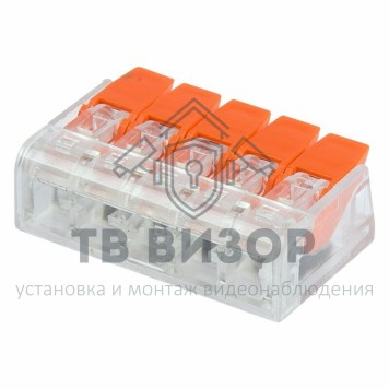 Клемма
 Универсальная компактная клемма, 5-проводная до 4,0 мм² (40 шт/уп) REXANT (07-5205)-0