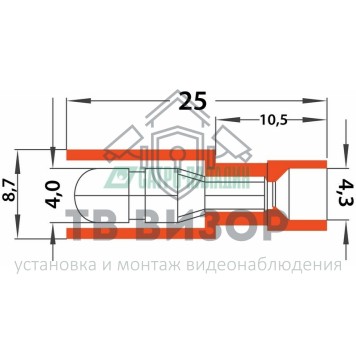 Разъём
 РАЗЪЁМ ШТЕКЕРНЫЙ полностью изолированный (штекер  ø4мм)  0.5-1.5мм²  (AEM1.25-156A)  красный  REXANT (08-0561)-2